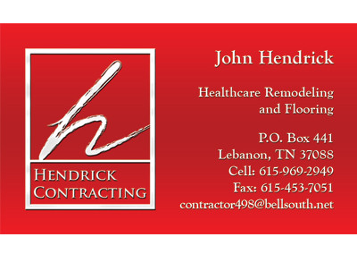 Hendrick Contracting Nashville Business Card Design