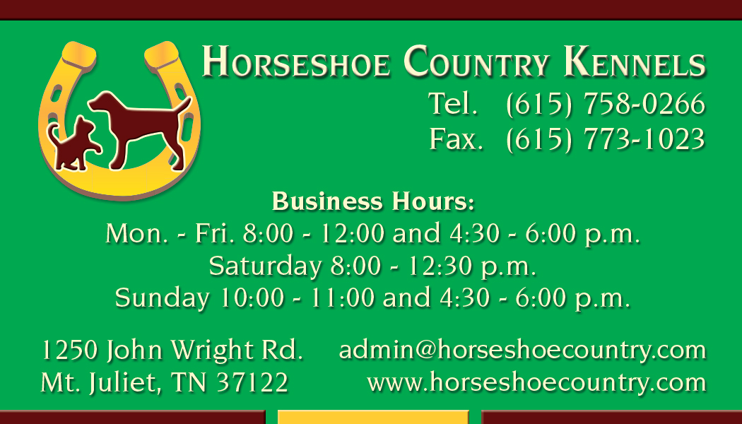 Horseshoe Country Kennels Business Card
