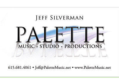 Palette Music Studio Productions Nashville Business Card Design