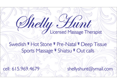 Shelly Hunt Nashville Business Card Design