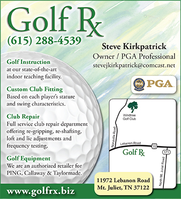 Mt. Juliet, TN's Golf RX - ad for "Tee Times" - August 2015