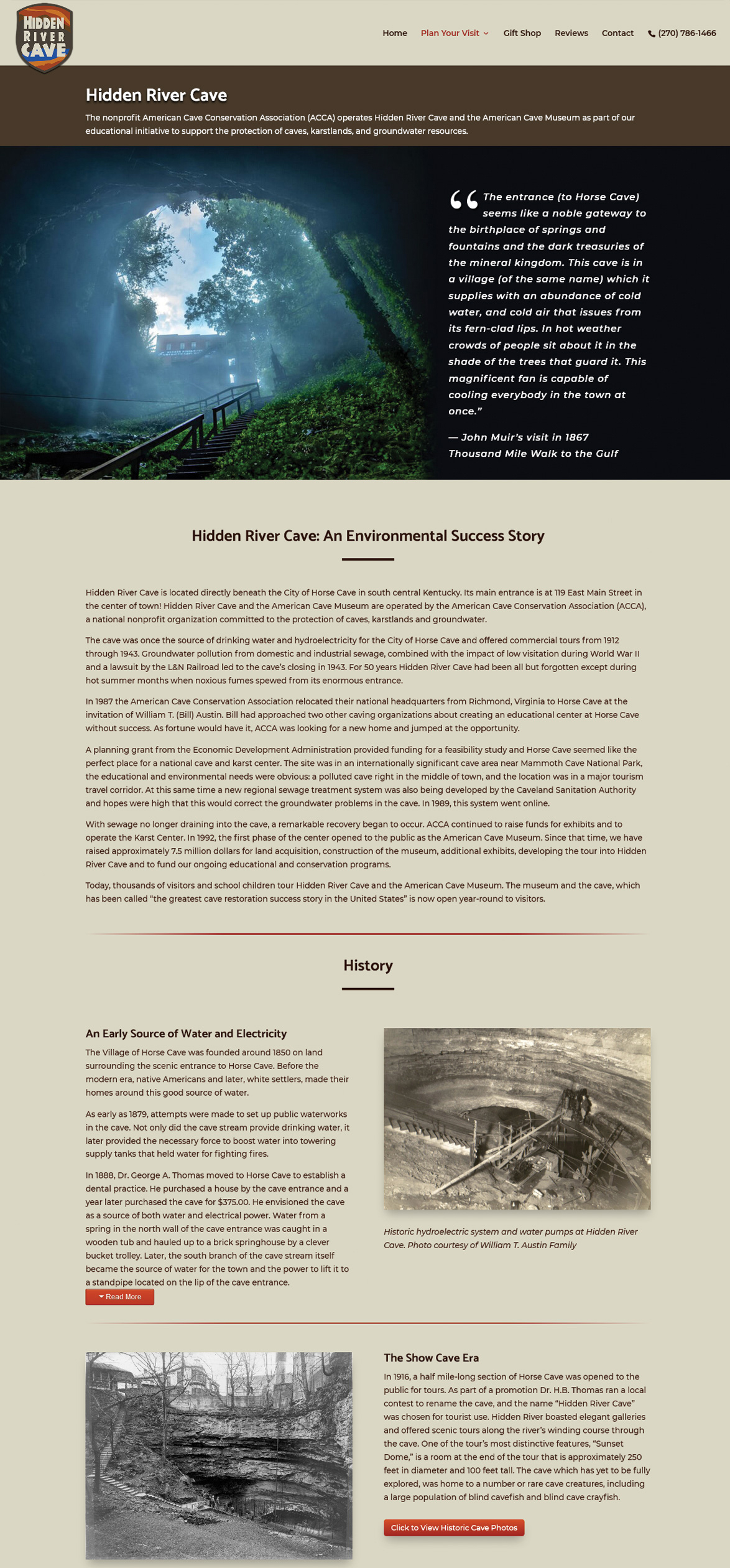 Hidden River Cave-About the Cave-Kentucky nonprofit website design