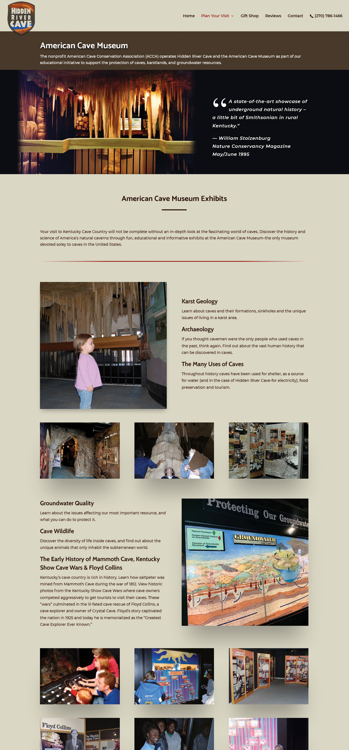 Hidden River Cave-About the Museum-Kentucky nonprofit website design