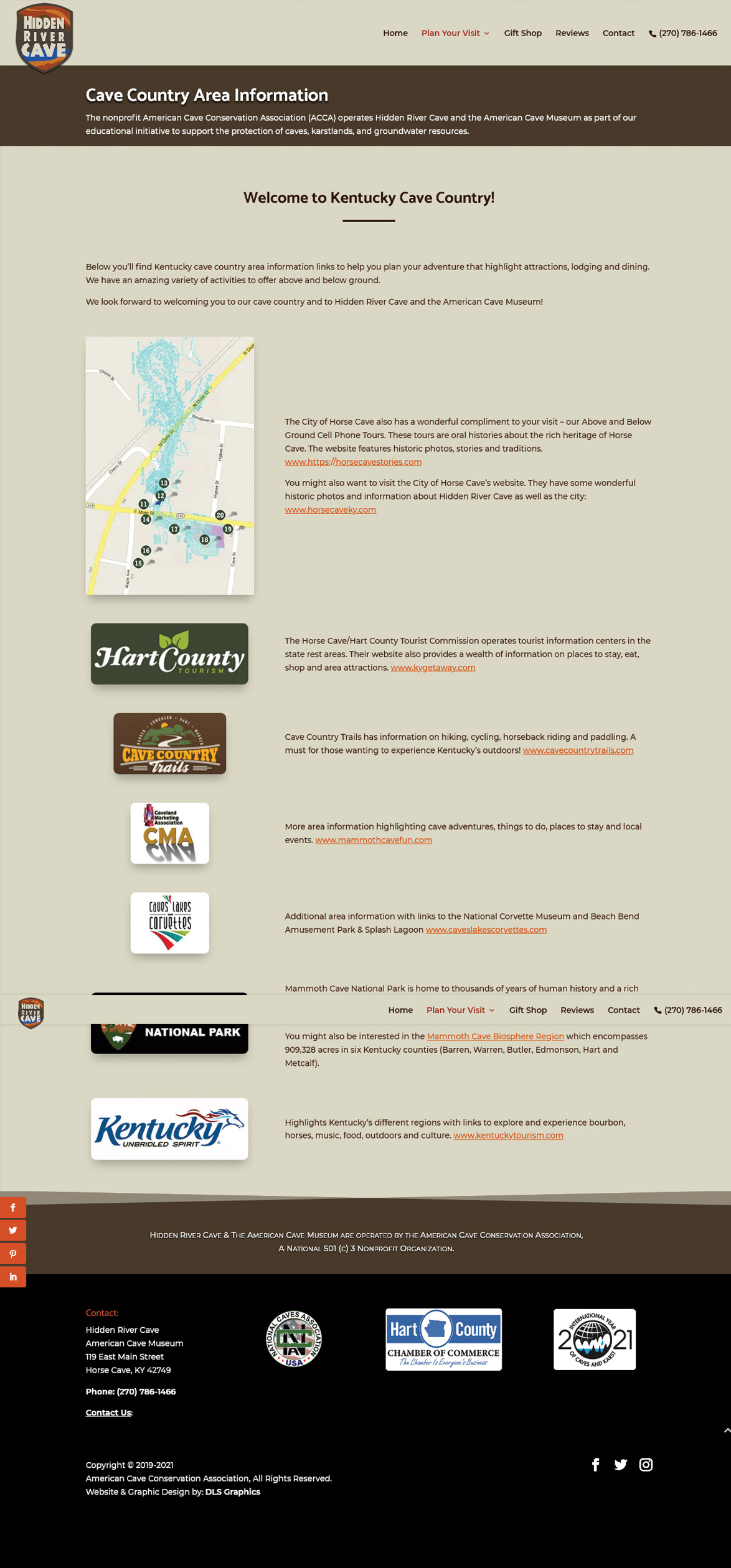 Hidden River Cave-Area Information-Kentucky nonprofit website design